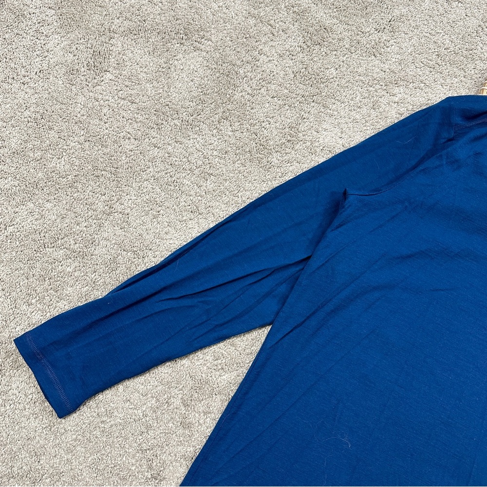 Karbon Men’s Merino Wool Longsleeve Shirt Crew Neck Base Layer Outdoor Blue XL - Picture 5 of 13